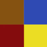 Коричневый/Синий/Жёлтый/Красный