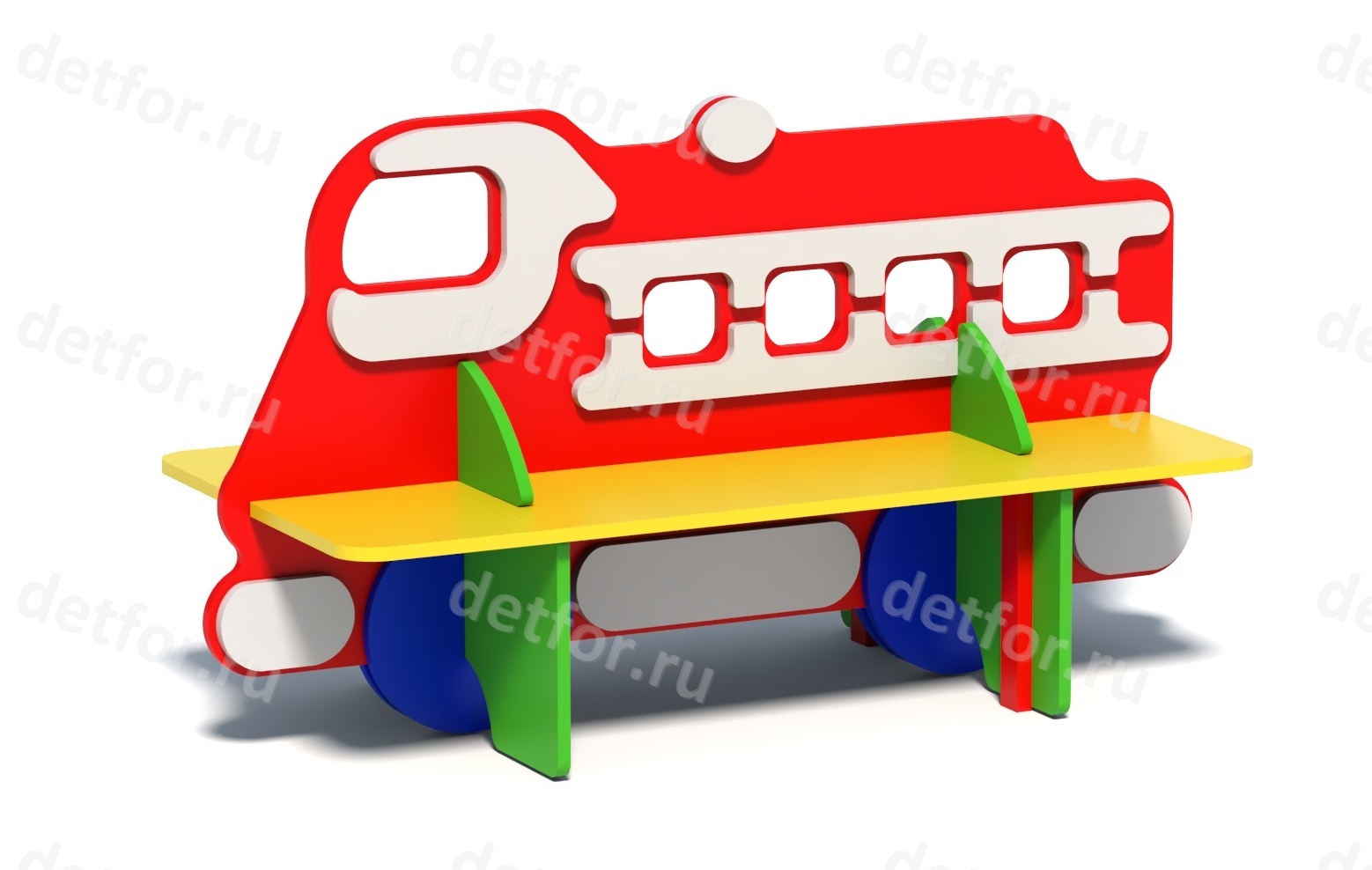 Скамейка двусторонняя Пожарная машинка СД-1.11 - Детские площадки